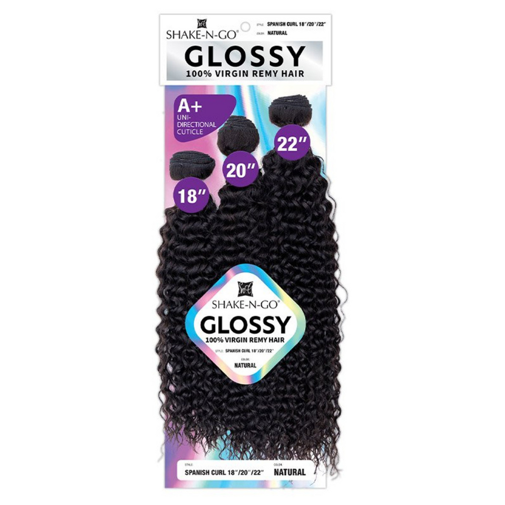 Shake 'N Go GLOSSY 100% Virgin Remy Hair Multi Pack - SPANISH CURL-