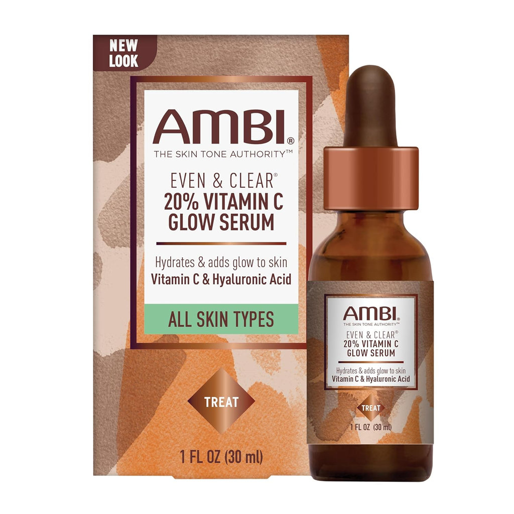 AMBI Even & Clear 20% Vitamin-C Infused Glow Serum for All Skin Types,