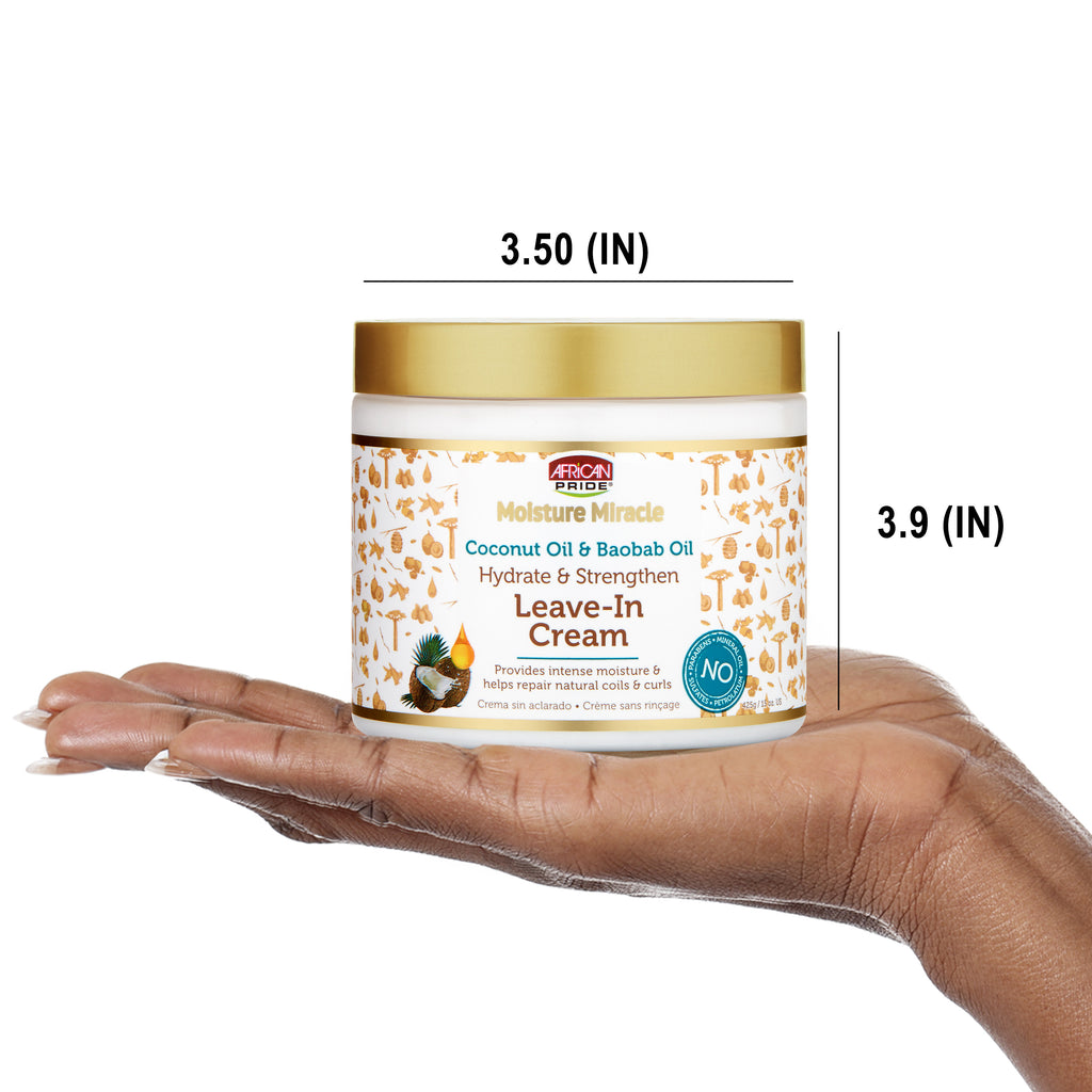 African Pride Moisture Miracle Coconut Oil & Baobab Oil Leave-In Cream - 15 oz