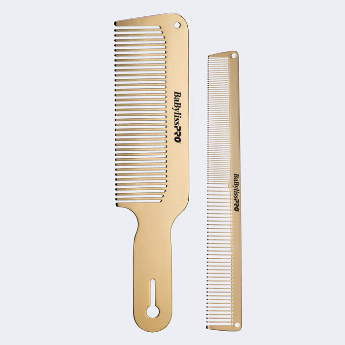 BaBylissPRO® GoldFX Metal Comb 2-Pack- Gold