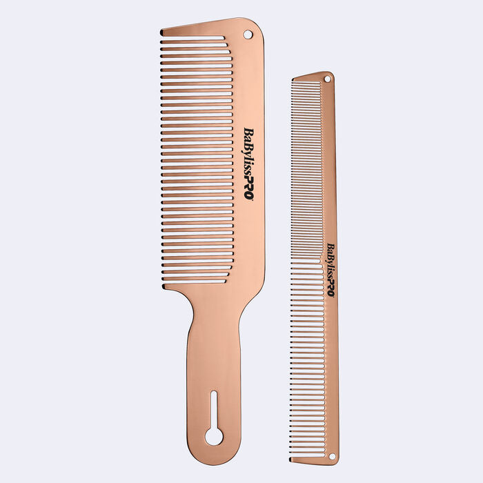 BaBylissPRO® RoseFX Metal Comb 2-Pack- Rose Gold