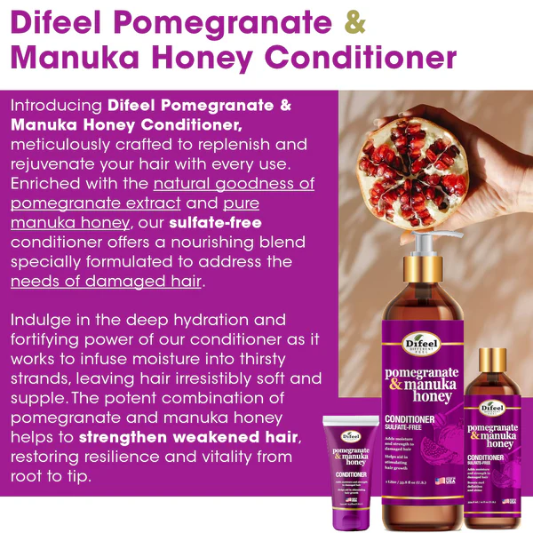 Difeel Pomegranate & Manuka Honey Sulfate-Free Conditioner - Choose Size