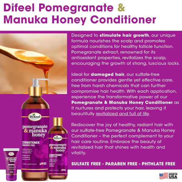 Difeel Pomegranate & Manuka Honey Sulfate-Free Conditioner - Choose Size