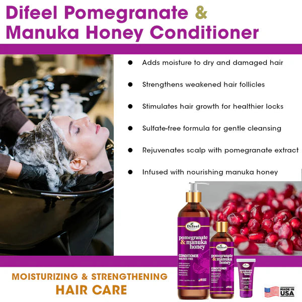 Difeel Pomegranate & Manuka Honey Sulfate-Free Conditioner - Choose Size