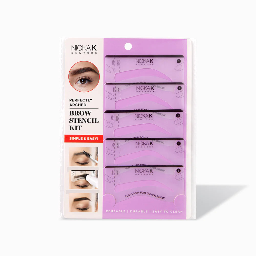 Nicka K Perfectly Arched Reusable Brow Stencil Kit- 5 Pieces Pack