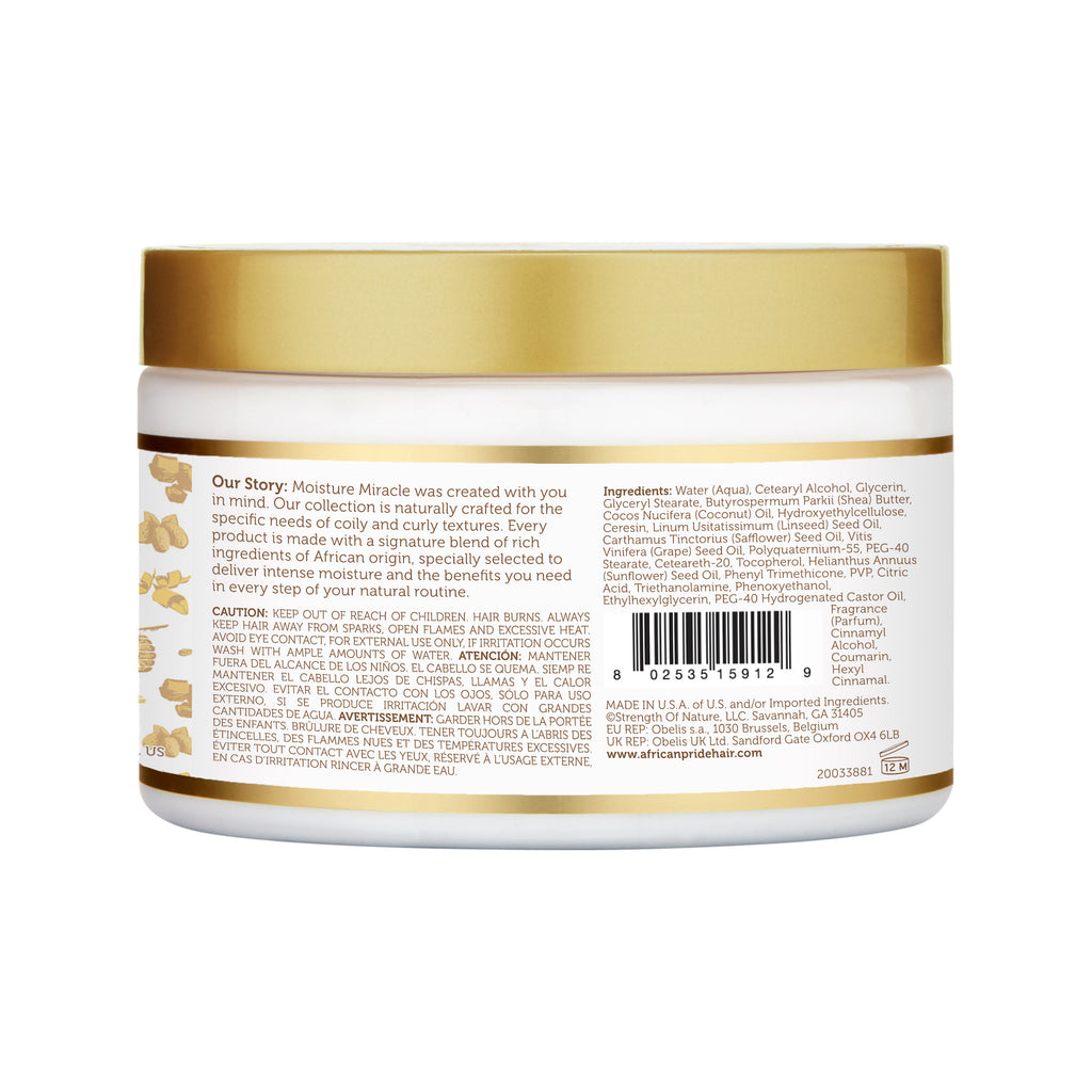 African Pride Moisture Miracle Shea Butter & Flaxseed Oil Curling Cream - 12 oz