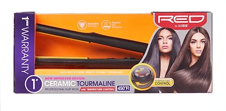 RED 1" Ceramic Tourmaline Flat Iron